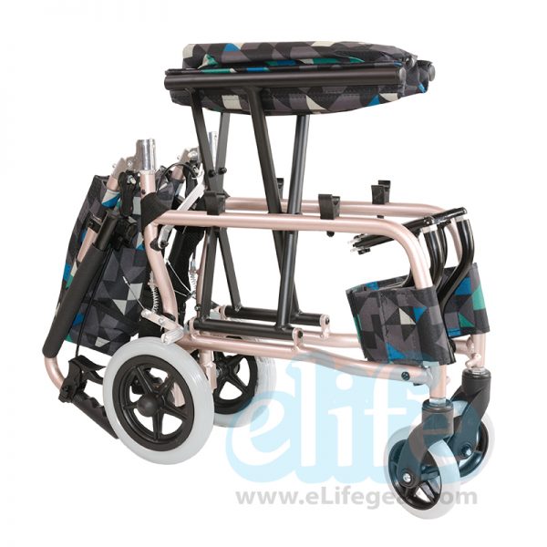 EW-11 เก้าอี้รถเข็นอลูมิเนียม 6.7Kg พับได้ (แถมกระเป๋า) - Image 2