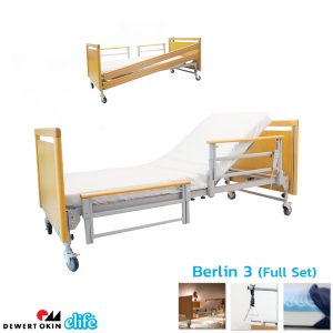 Berlin 3 | เตียงไฟฟ้าผู้ป่วย สูงอายุ ปรับระดับได้ 3ไกร์ 6ปุ่ม วัสดุไม้แท้ (Full Set)