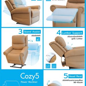Cozy Set A โซฟาปรับไฟฟ้า+ขาตั้งทีวีไม้บีช Vismo Pro จัดส่งฟรี! (จำกัดสิทธิ์เพียง 5ชุด/เดือน)