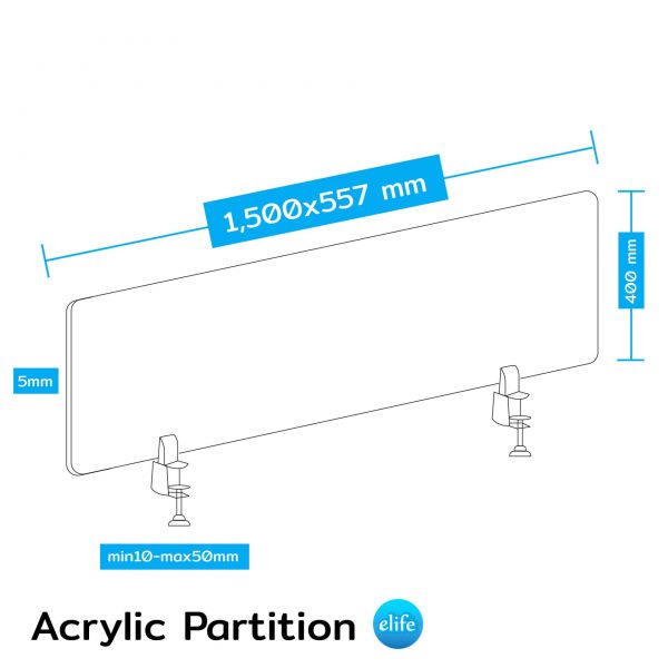 Acrylic Partition แผ่นกั้นโต๊ะ อะคริลิคพรีเมียม - Image 4