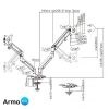 Armo Gas อาร์โม่ แขนจับจอคอมพิวเตอร์ อลูมิเนียม ระบบแก็ส | Monitor Arm - Image 8