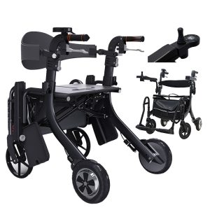 Lite5 | รถวีลแชร์ช่วยเดินแบบไฟฟ้าผู้สูงอายุ ใช้งานได้ 5ระบบ เบาเพียง 16กก. Electric Rollator Wheelchair