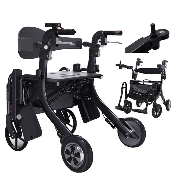 Lite5 | รถวีลแชร์ช่วยเดินแบบไฟฟ้าผู้สูงอายุ ใช้งานได้ 5ระบบ เบาเพียง 16กก. Electric Rollator Wheelchair