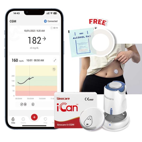 iCan i3 | CGM วัดน้ำตาลต่อเนื่อง 15วัน All-in-1 แทนการเจาะน้ำตาล 7,160ครั้ง