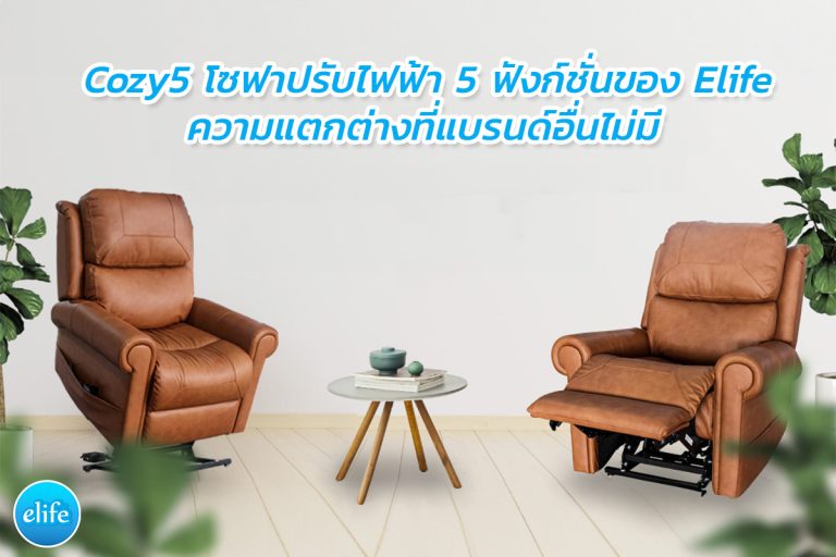 Read more about the article Cozy5 โซฟาปรับไฟฟ้า 5 ฟังก์ชั่นของ Elife ความแตกต่างที่แบรนด์อื่นไม่มี