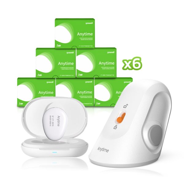 Anytime CT3 | CGM ตรวจน้ำตาลต่อเนื่อง 84วัน (6กล่อง) เพิ่มผู้ติดตามได้ Rechargeable Battery