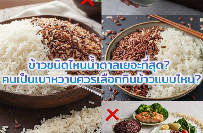 ข้าวชนิดไหนน้ำตาลเยอะที่สุด? คนเป็นเบาหวานควรเลือกกินข้าวแบบไหน?