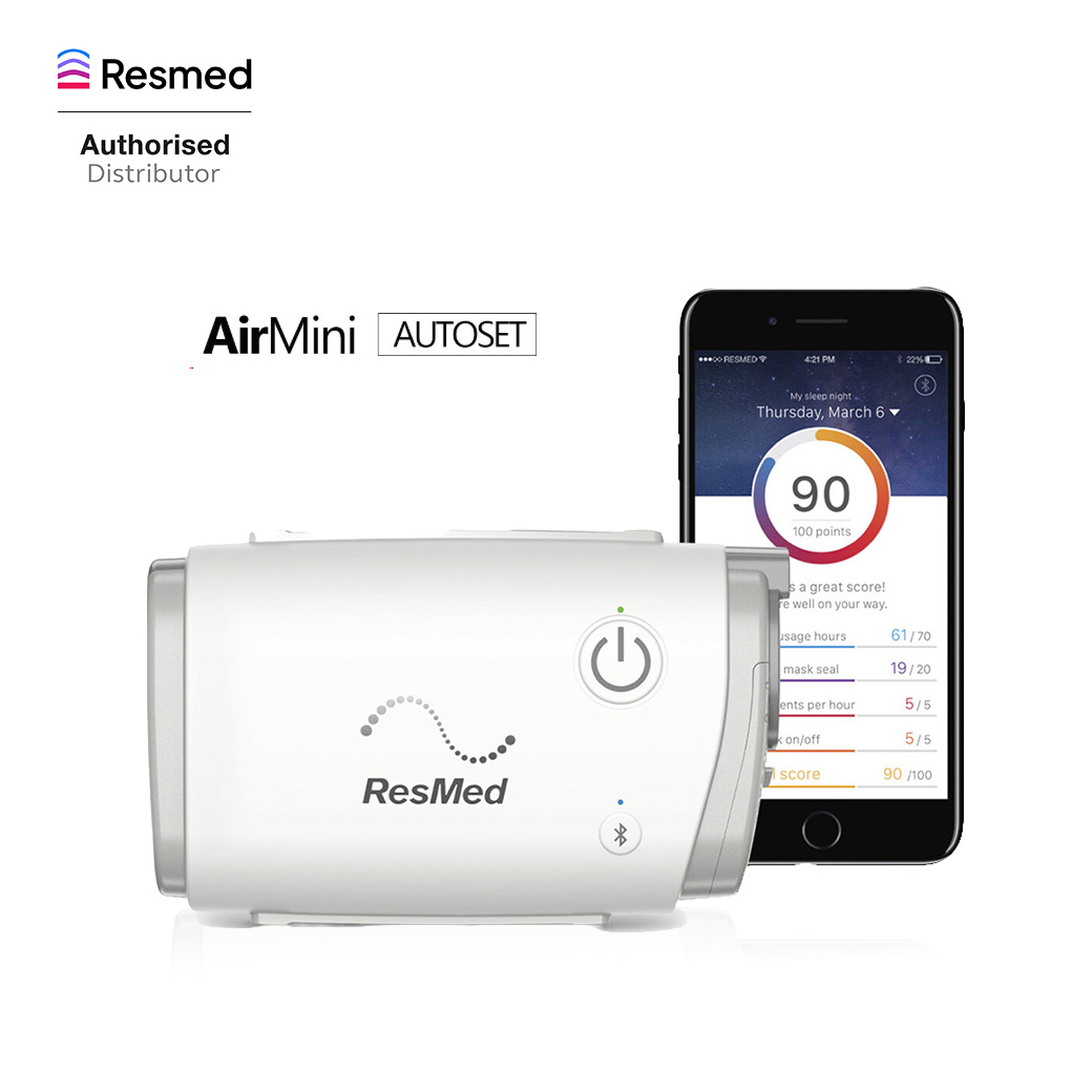 Airmini Full Set | CPAP เครื่องช่วยหายใจแรงดันบวกจาก Resmed (แบรนด์แท้ ประกันศูนย์ 2 ปี)