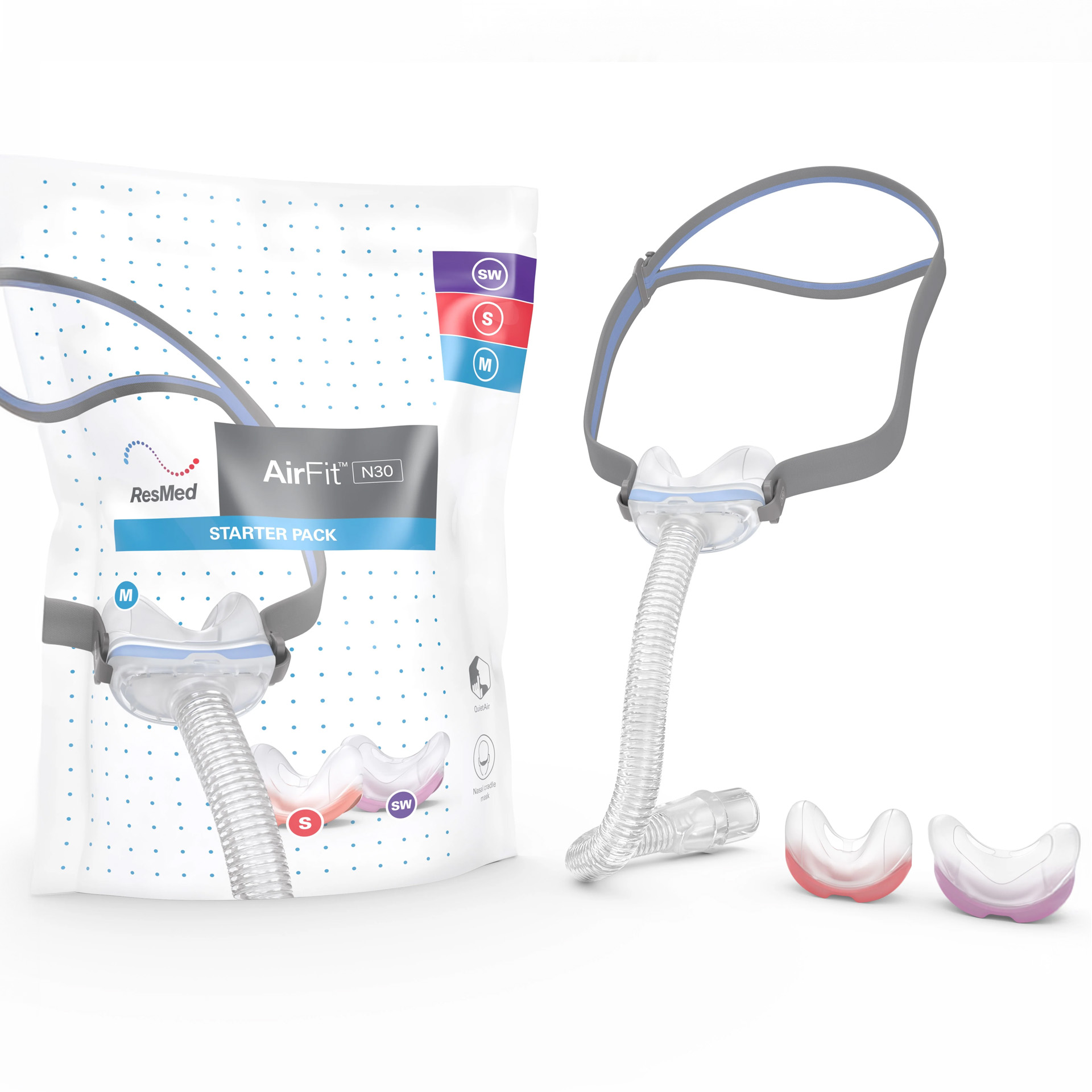 Airfit N30 | Nasal Cradle สำหรับ CPAP หน้ากากรองใต้จมูก น้ำหนักเบา สบาย ไม่กดสันจมูก - Image 3