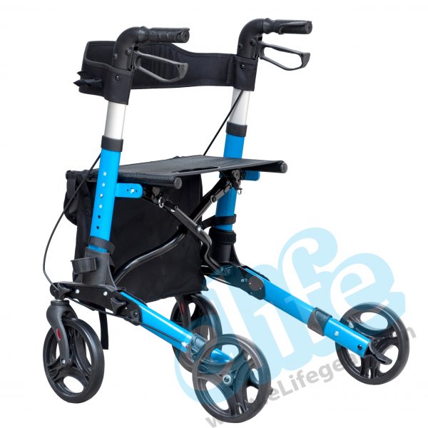 EW-21 | รถเข็นช่วยเดิน Rollator คนแก่ เบา7.8Kg พับได้เล็ก พกพา Aluminium - Image 2